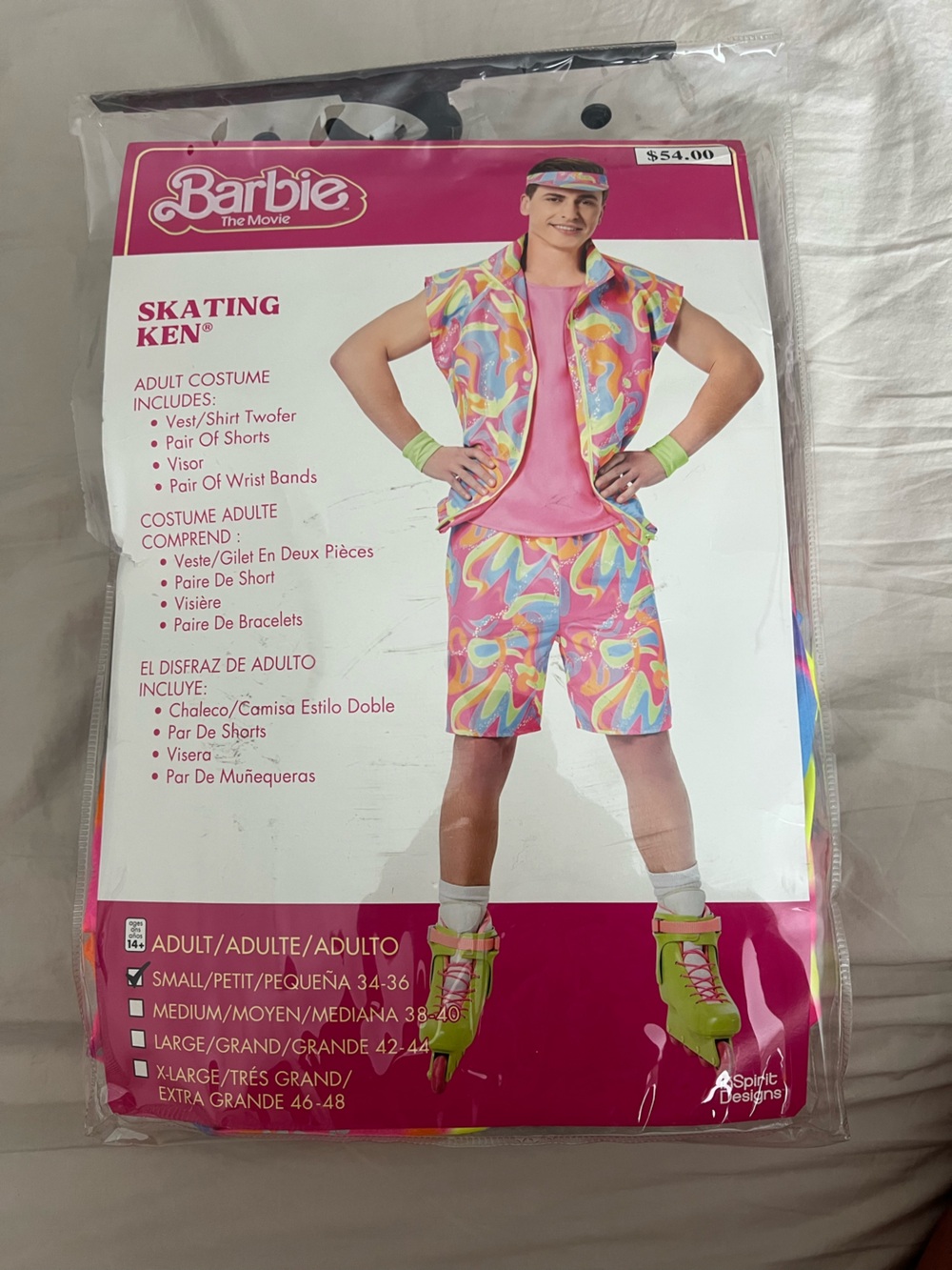 Barbie The Movie Skating Ken Men's Costume Size Small, EUC